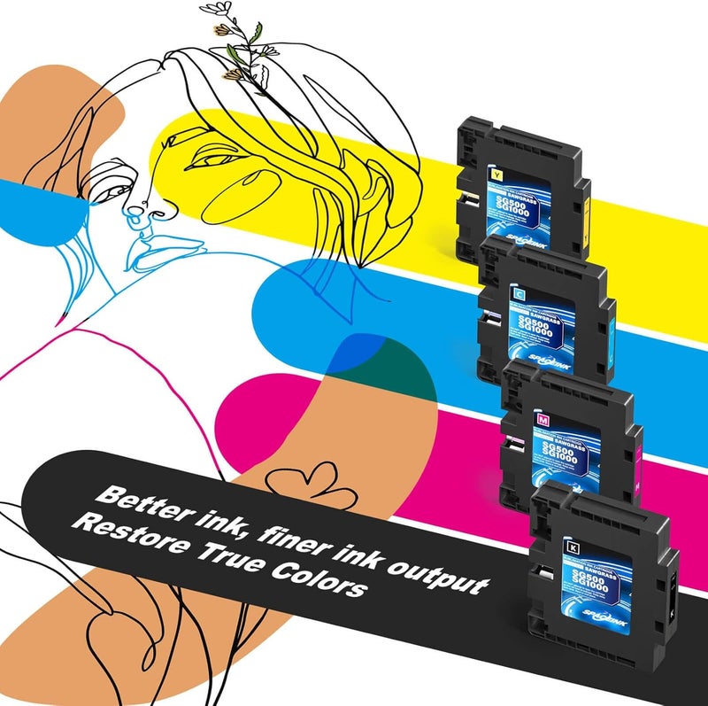 Spaceink New SG500 SG1000 Sublimation Ink Cartridge Compatible for Sawgrass Virtuoso SG500 SG1000 Printers(1 Black, 1 Cyan, 1 Magenta, 1 Yellow, 4-Pack) - Image 5